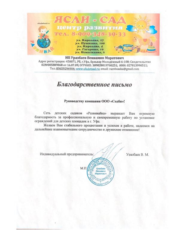 Сеть детских садиков &quot;Развивайка&quot;